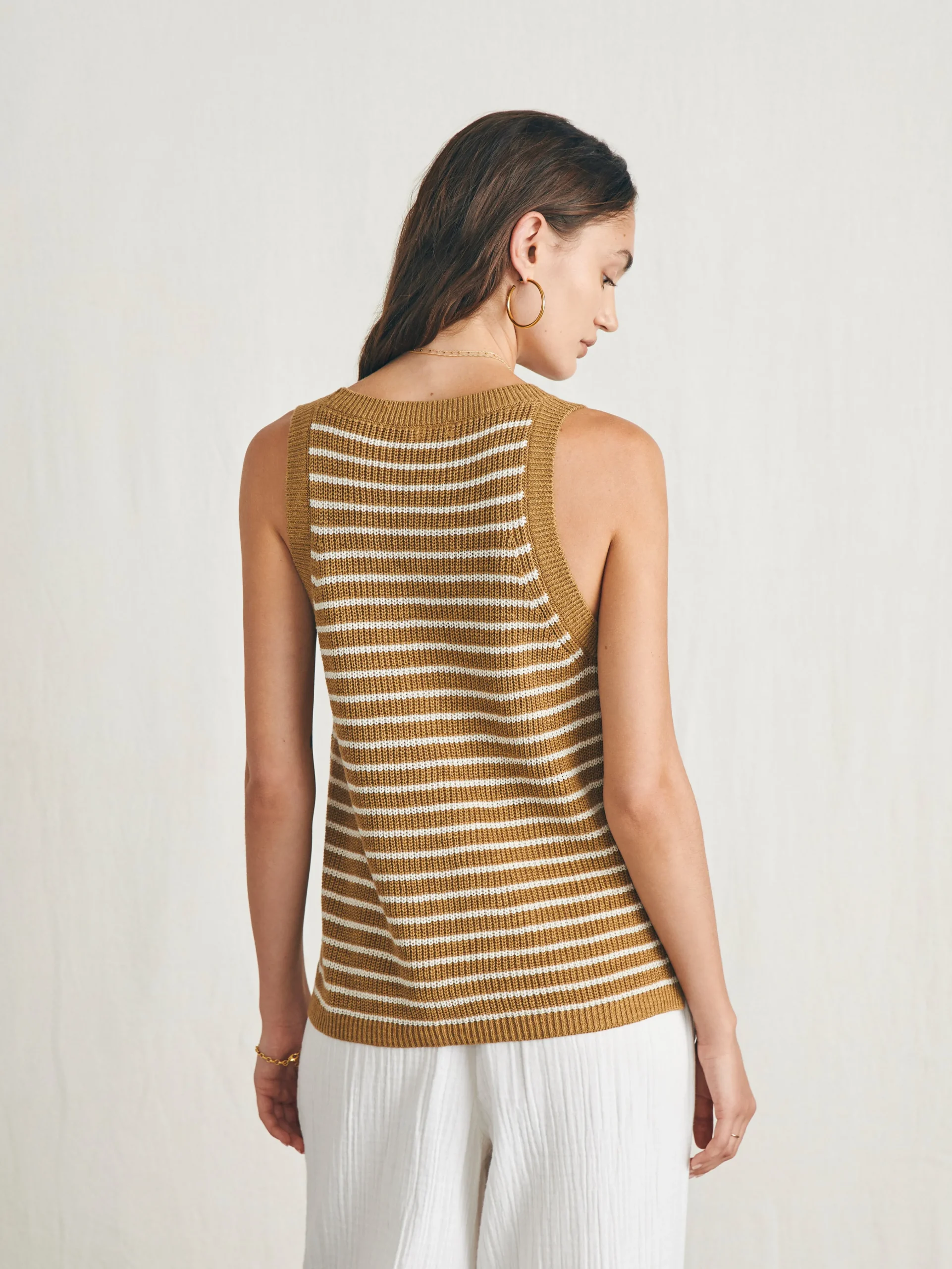 Faherty Brand Miramar Linen Scoop Neck Tank -^Women Sweaters