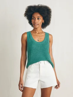 Faherty Brand Miramar Linen Scoop Neck Tank -^Women Sweaters
