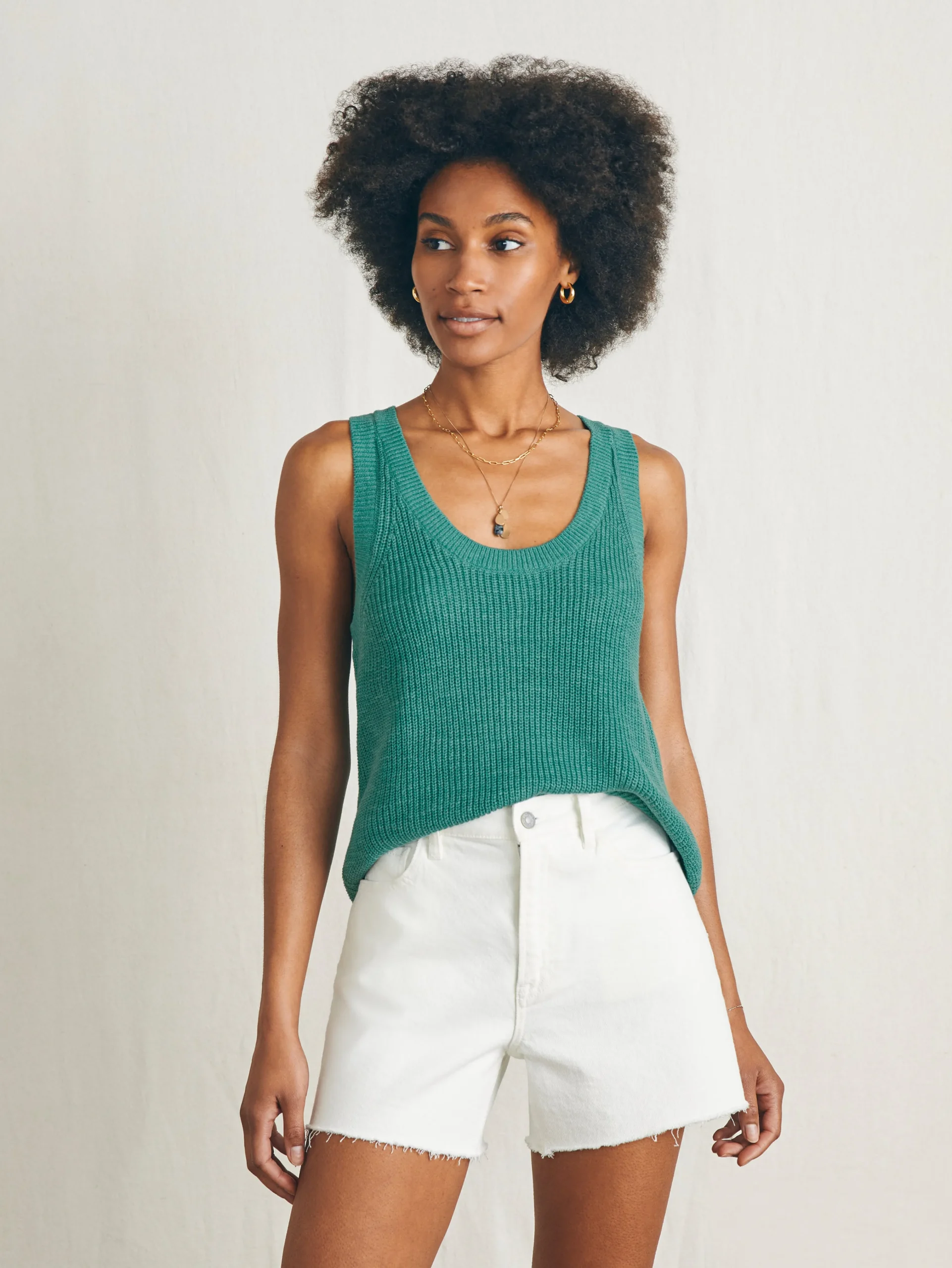 Faherty Brand Miramar Linen Scoop Neck Tank -^Women Sweaters