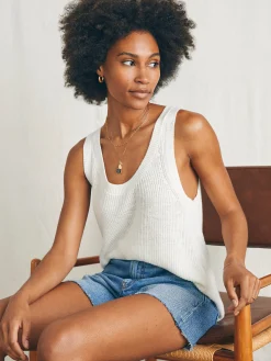 Faherty Brand Miramar Linen Scoop Neck Tank -^Women Sweaters