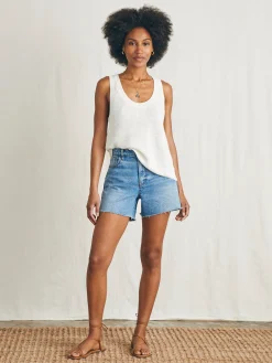 Faherty Brand Miramar Linen Scoop Neck Tank -^Women Sweaters