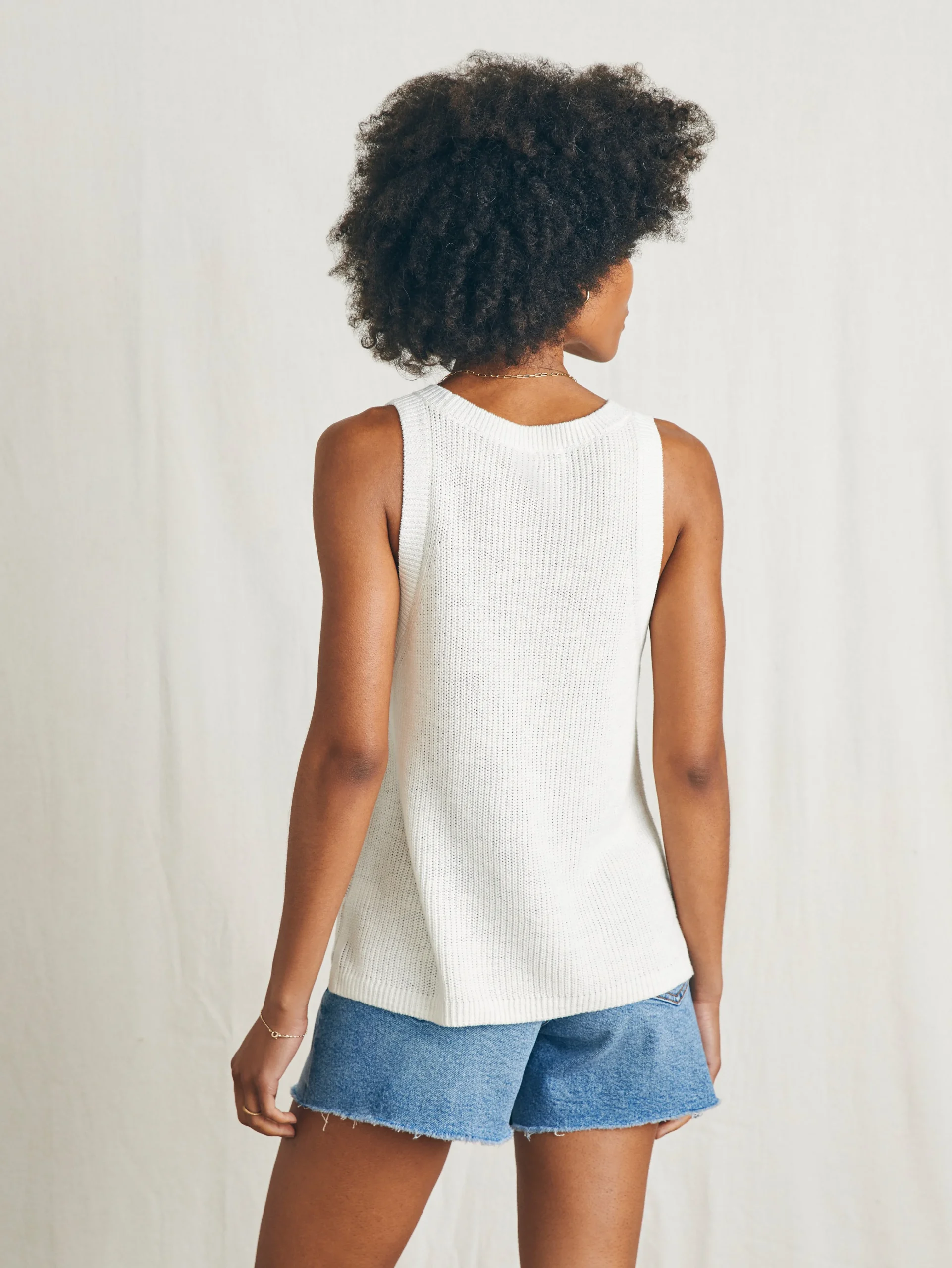 Faherty Brand Miramar Linen Scoop Neck Tank -^Women Sweaters