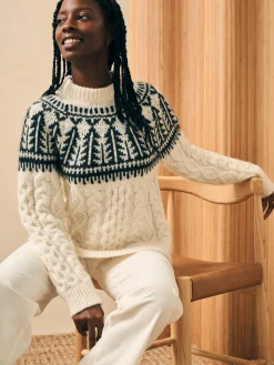 Faherty Brand Native Knitter Frost Fair Isle Crew -^Women Sweaters