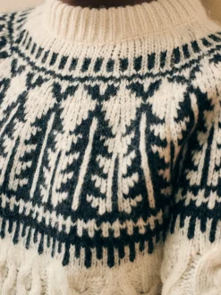 Faherty Brand Native Knitter Frost Fair Isle Crew -^Women Sweaters