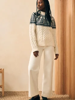 Faherty Brand Native Knitter Frost Fair Isle Crew -^Women Sweaters