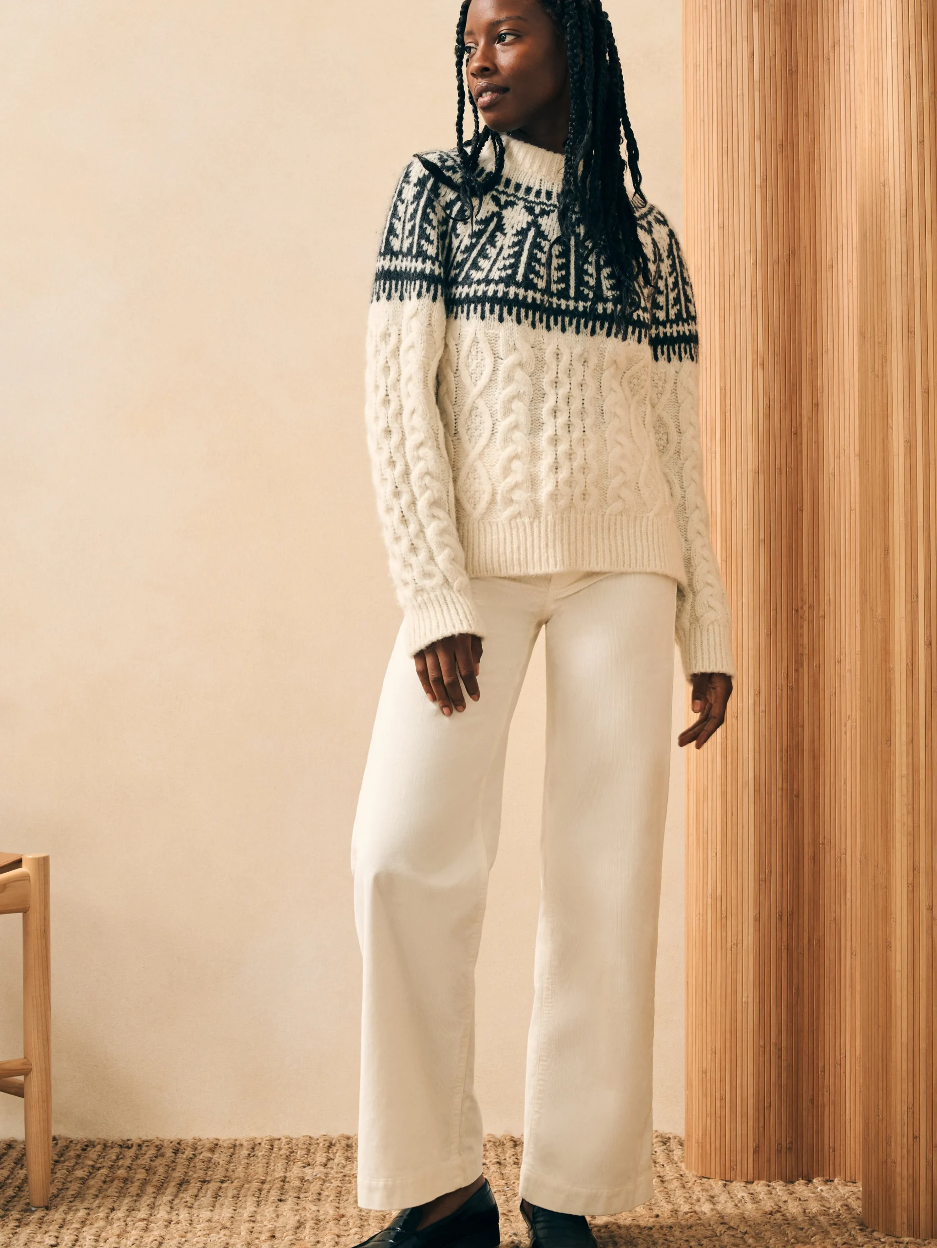 Faherty Brand Native Knitter Frost Fair Isle Crew -^Women Sweaters