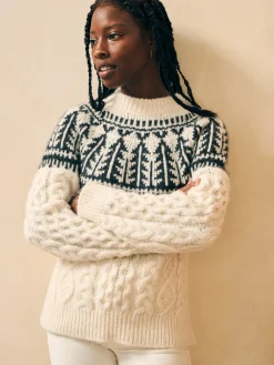 Faherty Brand Native Knitter Frost Fair Isle Crew -^Women Sweaters