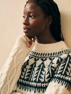 Faherty Brand Native Knitter Frost Fair Isle Crew -^Women Sweaters