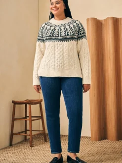 Faherty Brand Native Knitter Frost Fair Isle Crew -^Women Sweaters