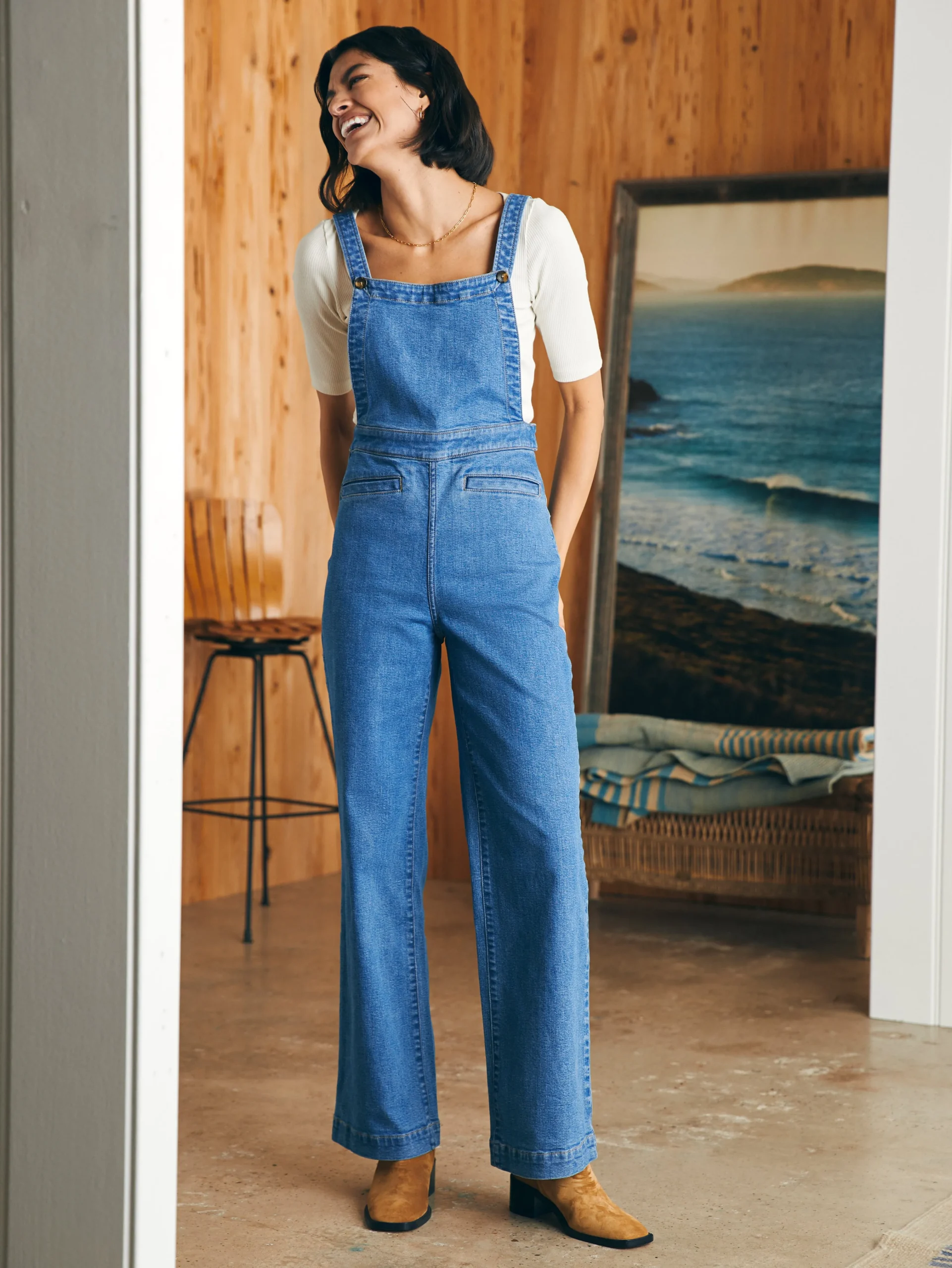 Faherty Brand Organic Cotton Denim Sienna Jumpsuit -^Women Dresses|Overalls & Jumpsuits