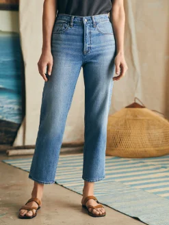 Faherty Brand Organic Cotton Slim Straight Ankle Denim -^Women Pants|Jeans