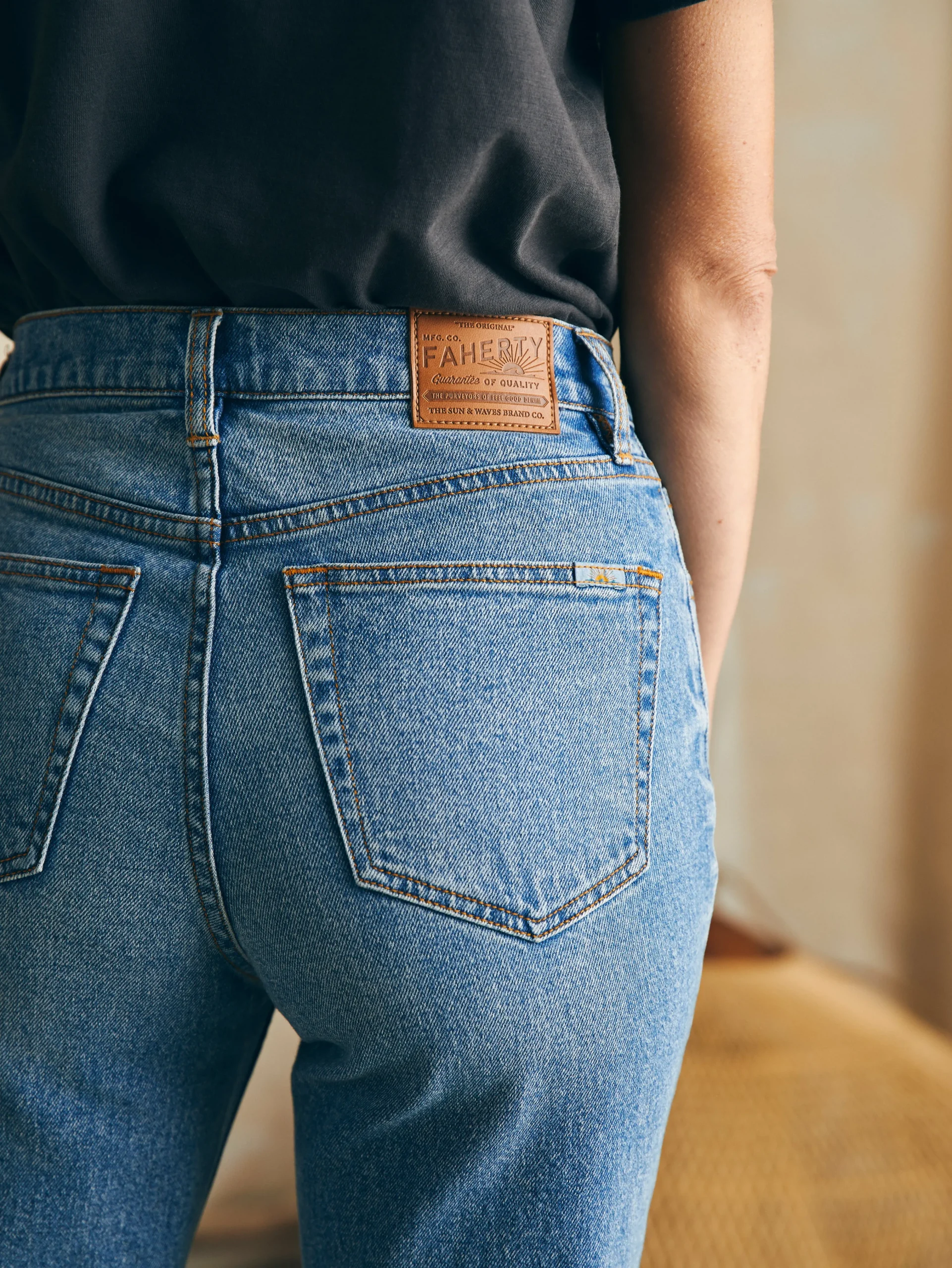 Faherty Brand Organic Cotton Slim Straight Ankle Denim -^Women Pants|Jeans