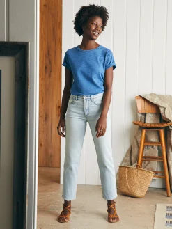 Faherty Brand Organic Cotton Slim Straight Ankle Denim -^Women Pants|Jeans