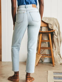 Faherty Brand Organic Cotton Slim Straight Ankle Denim -^Women Pants|Jeans