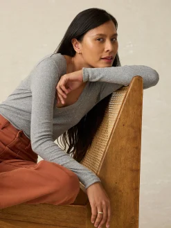 Faherty Brand Pacific Pointelle Scoop Neck -^Women T-Shirts