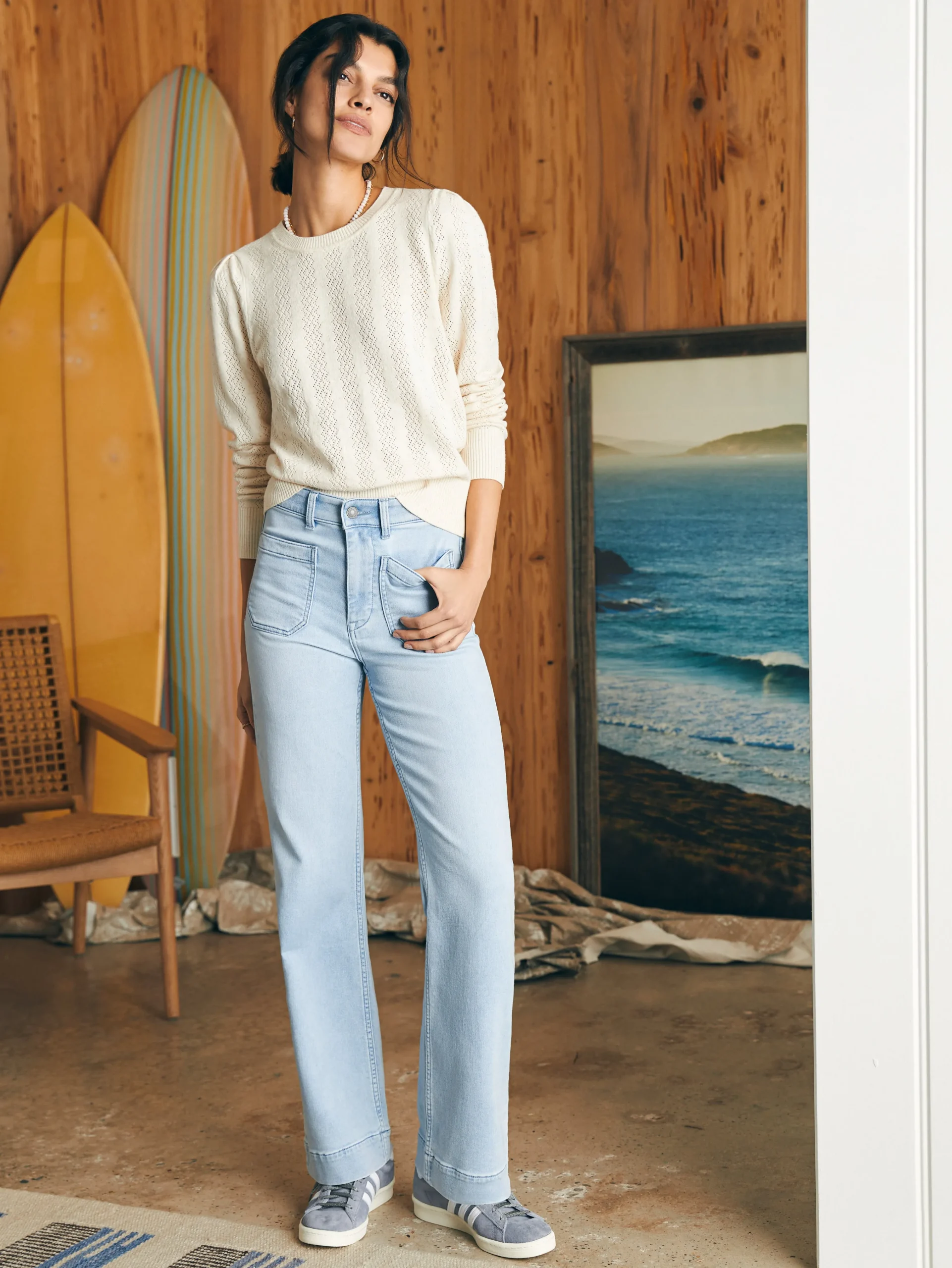 Faherty Brand Pointelle Lola Sweater -^Women Sweaters