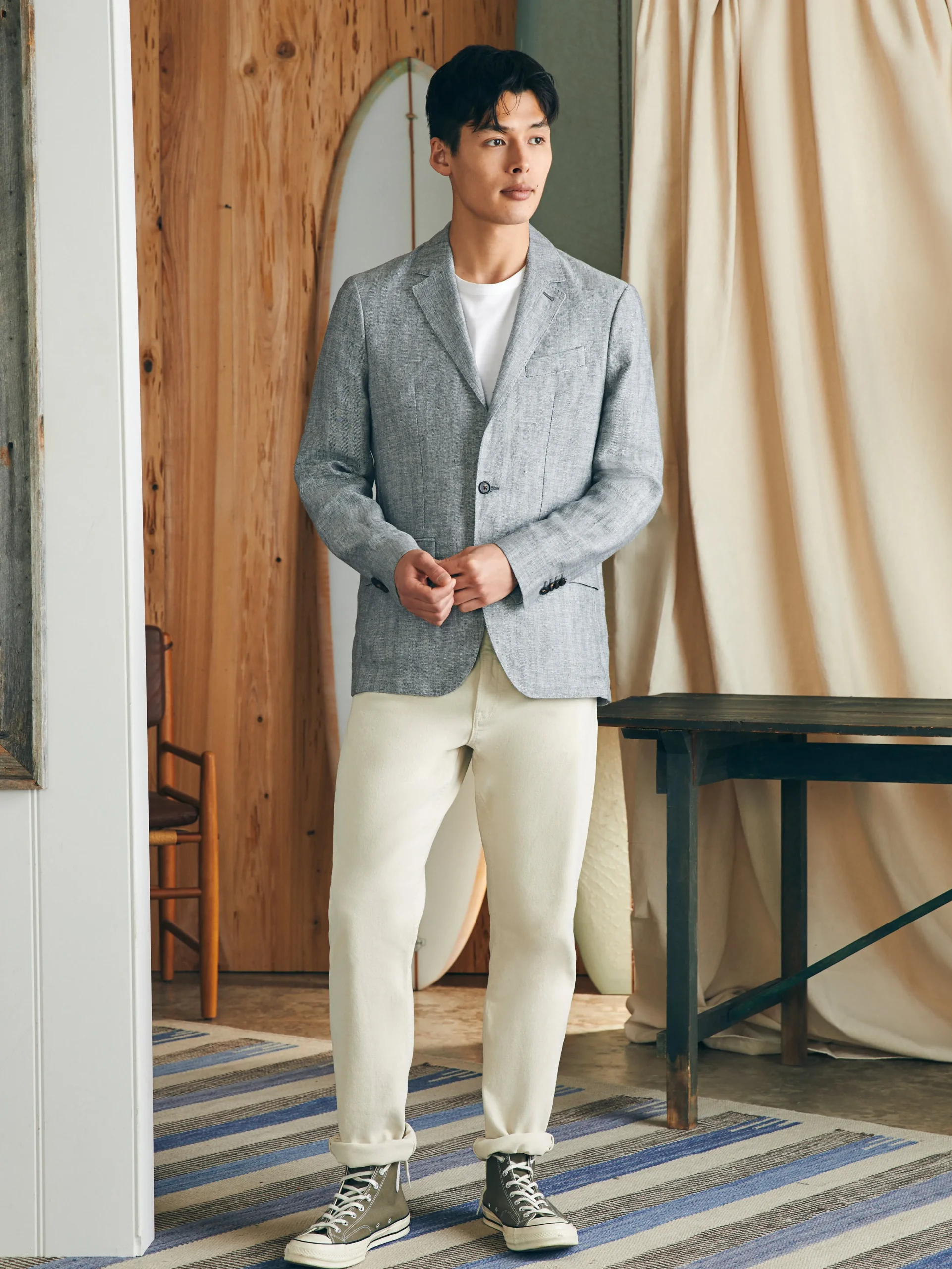 Faherty Brand Reserve Linen Herringbone Blazer -^ Blazers