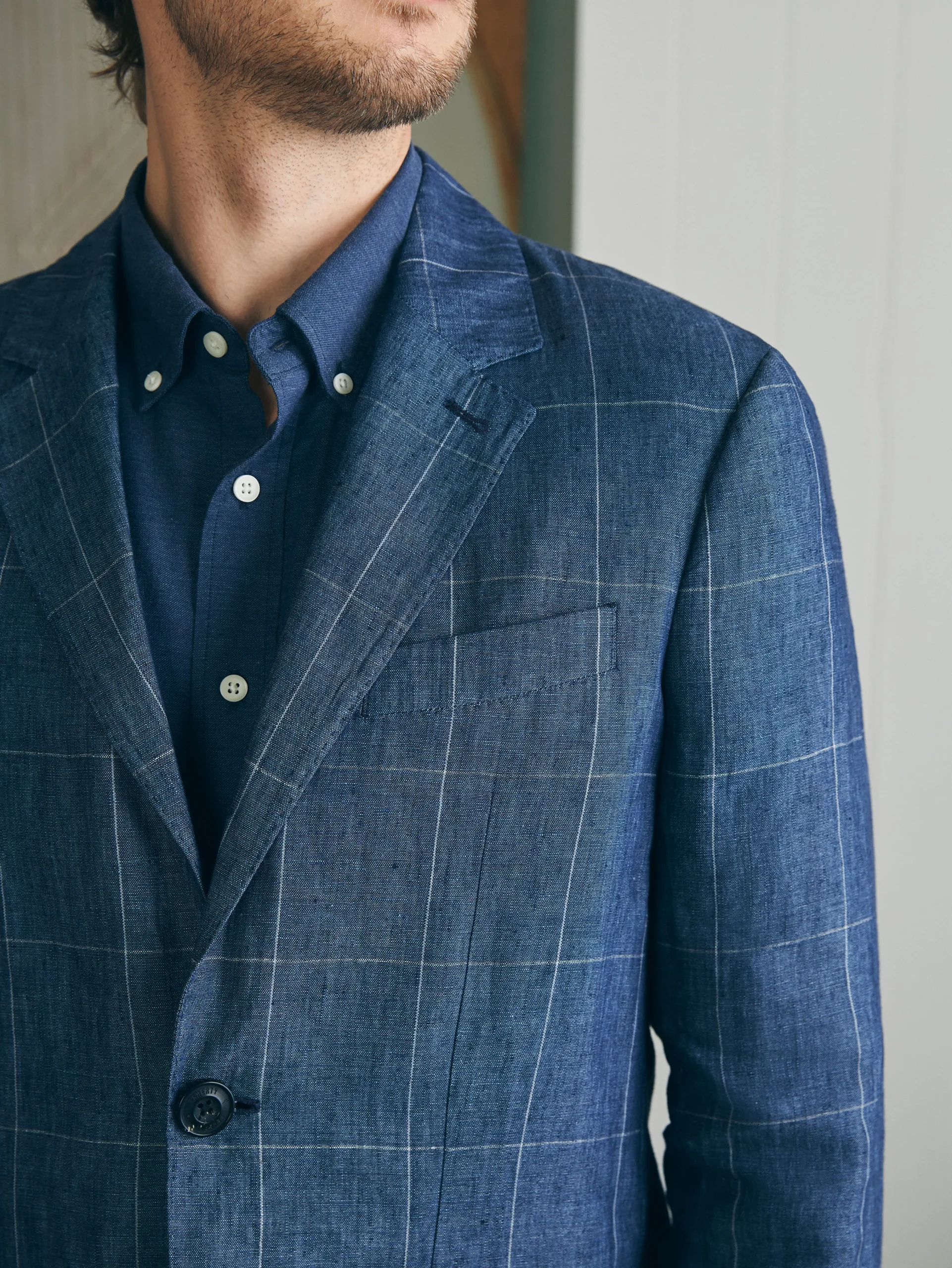 Faherty Brand Reserve Linen Windowpane Blazer -^ Blazers