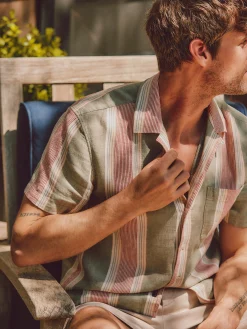 Faherty Brand Short-Sleeve Hemp Blend Camp Shirt -^ Shirts