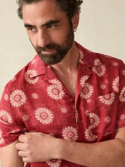 Faherty Brand Short-Sleeve Hemp Blend Camp Shirt -^ Shirts