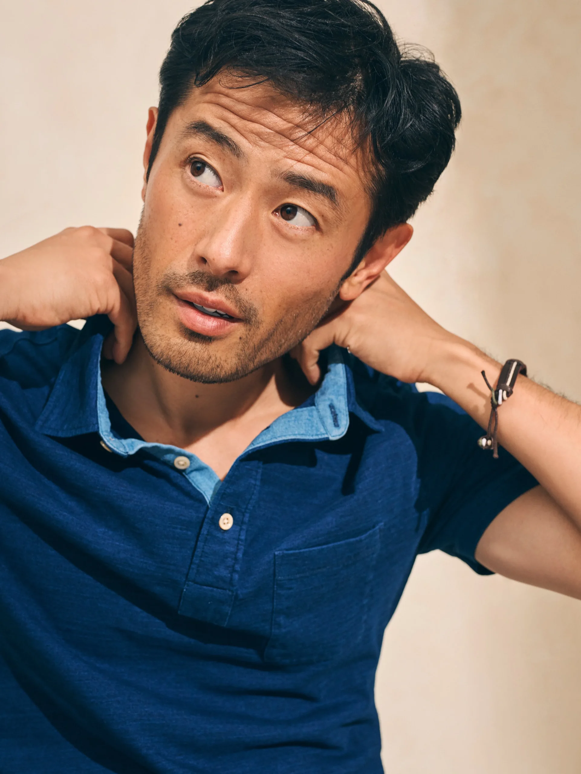 Faherty Brand Short-Sleeve Indigo Polo Shirt -^ Polo Shirts