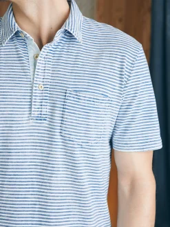 Faherty Brand Short-Sleeve Indigo Polo Shirt -^ Polo Shirts