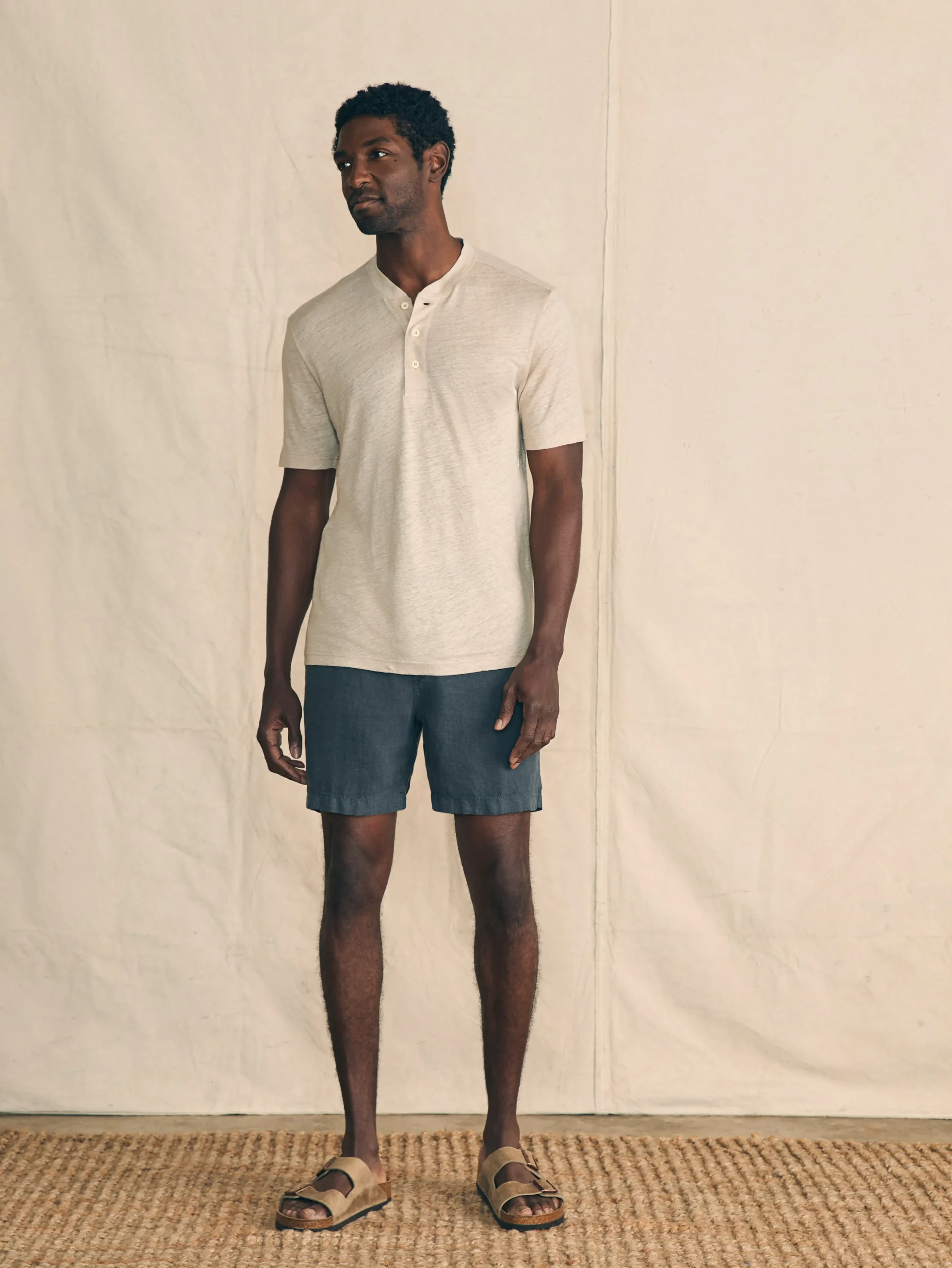 Faherty Brand Short-Sleeve Linen Henley -^ T-Shirts & Henleys