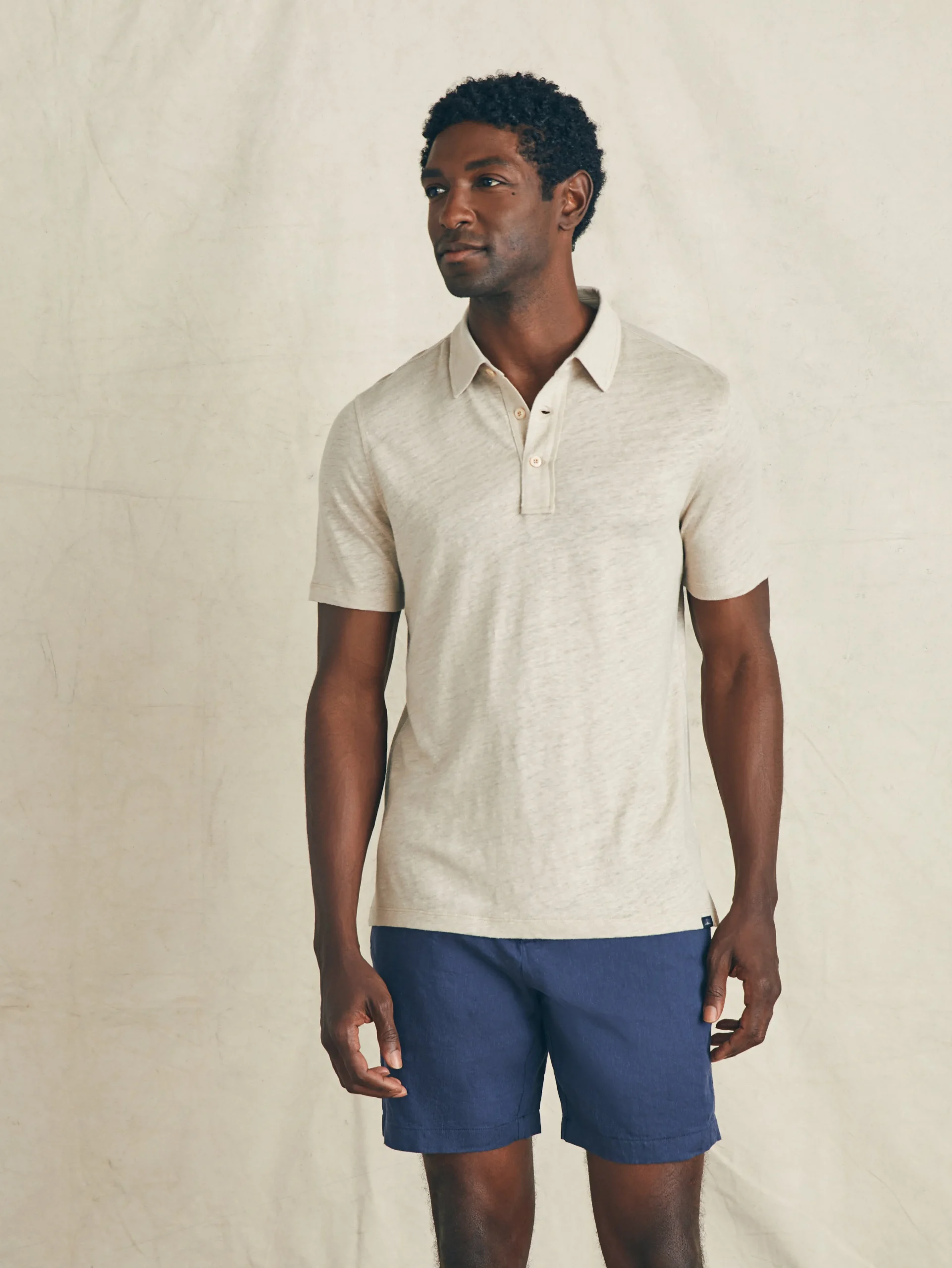 Faherty Brand Short-Sleeve Linen Polo -^ Polo Shirts