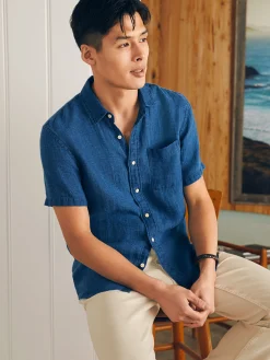 Faherty Brand Short-Sleeve Palma Linen Shirt -^ Shirts