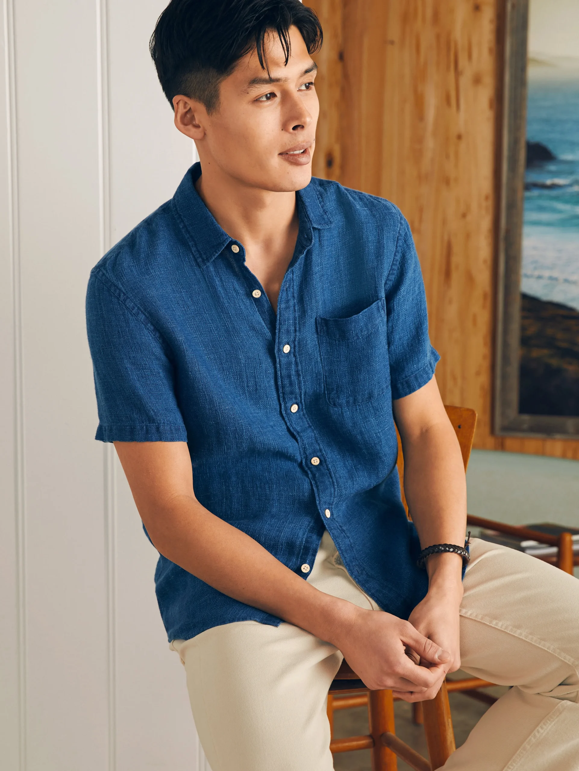 Faherty Brand Short-Sleeve Palma Linen Shirt -^ Shirts