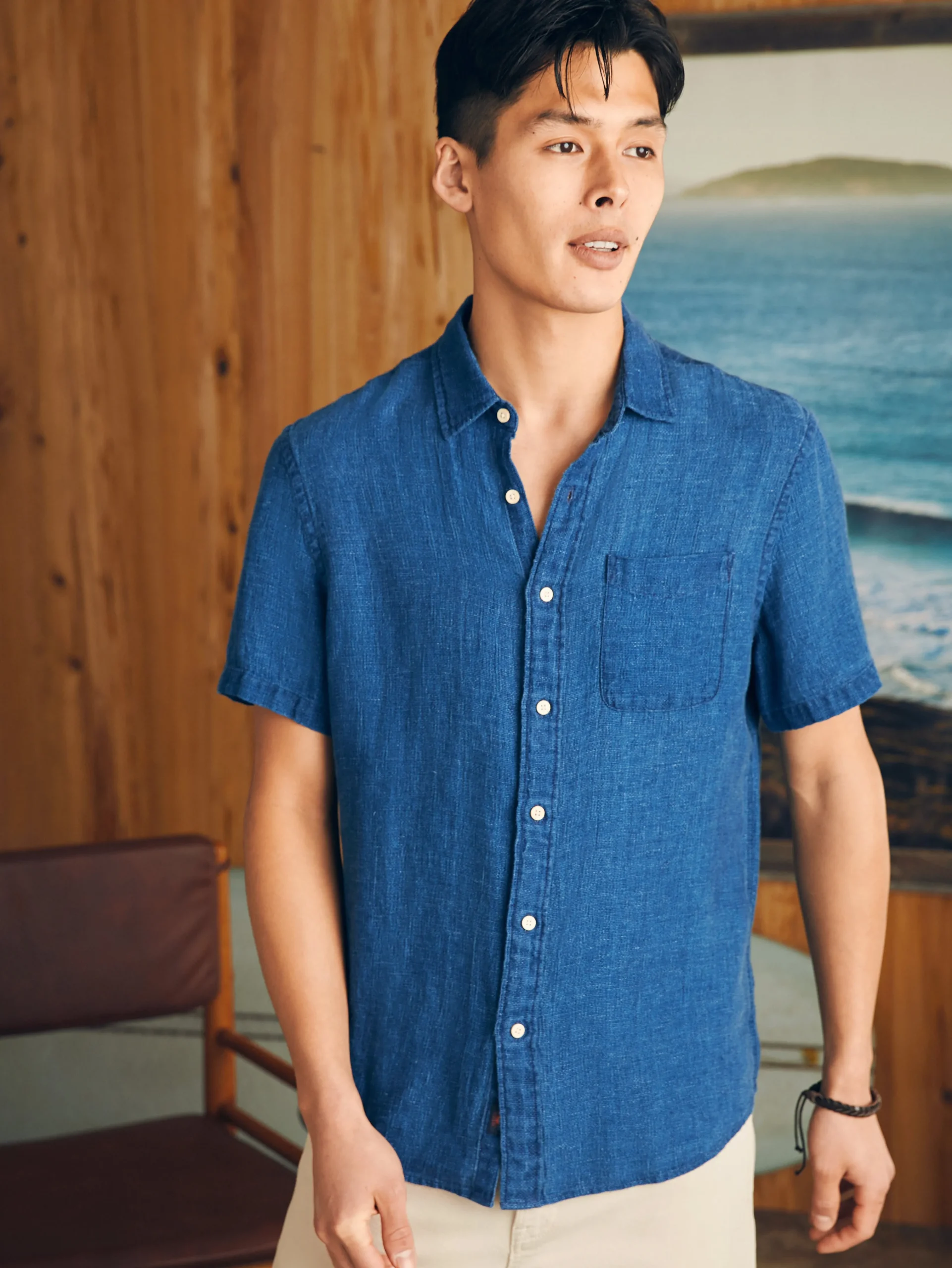 Faherty Brand Short-Sleeve Palma Linen Shirt -^ Shirts