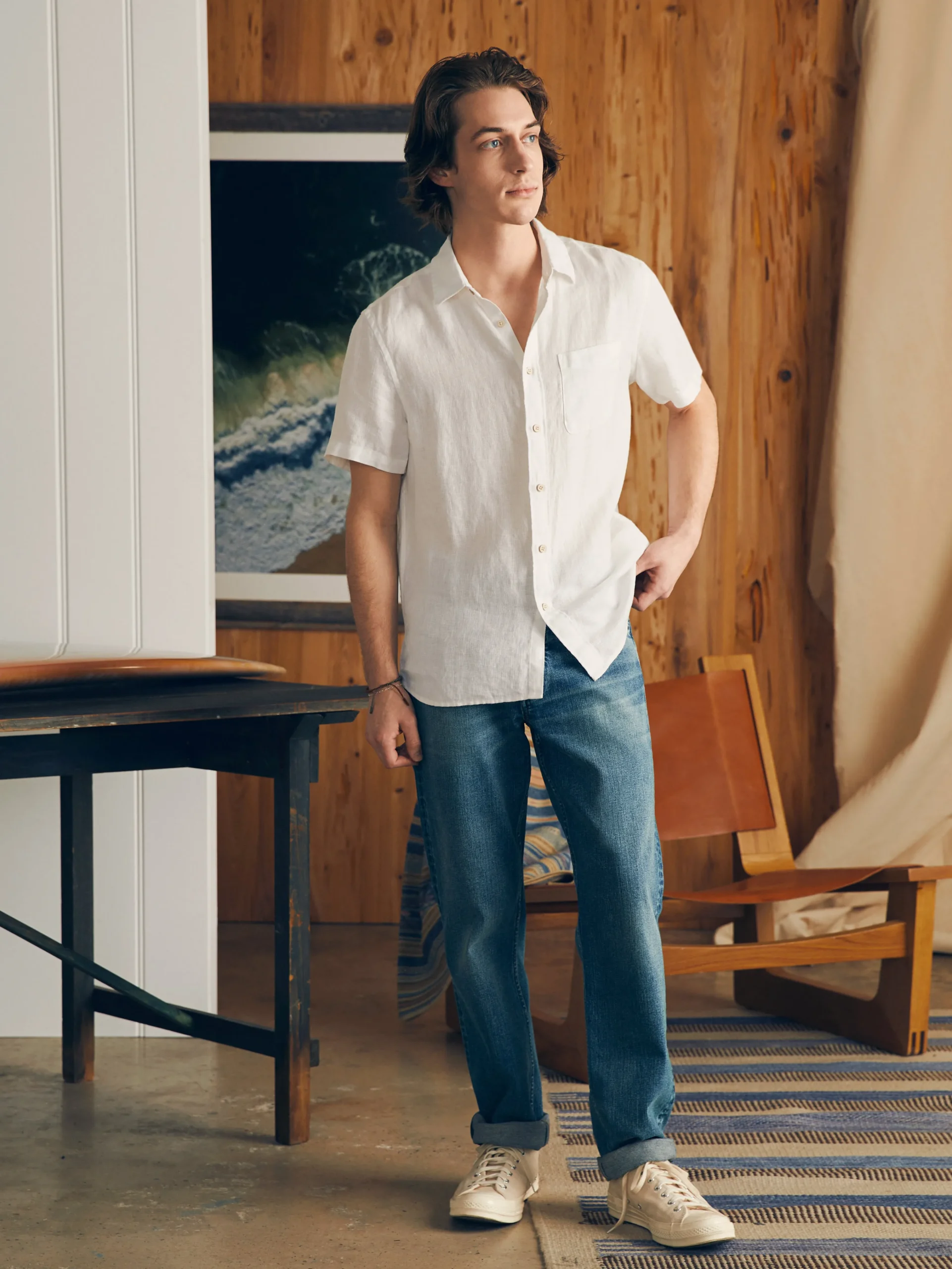 Faherty Brand Short-Sleeve Palma Linen Shirt -^ Shirts