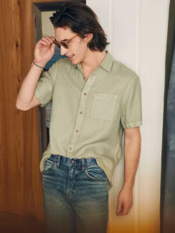 Faherty Brand Short-Sleeve Palma Linen Shirt -^ Shirts