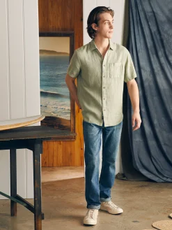 Faherty Brand Short-Sleeve Palma Linen Shirt -^ Shirts