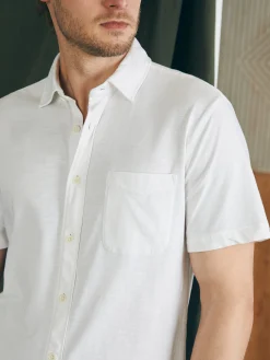 Faherty Brand Short-Sleeve Sunwashed Knit Shirt (Single Pocket) (Tall) -^ Shirts