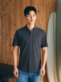 Faherty Brand Short-Sleeve Sunwashed Knit Shirt (Single Pocket) -^ Shirts