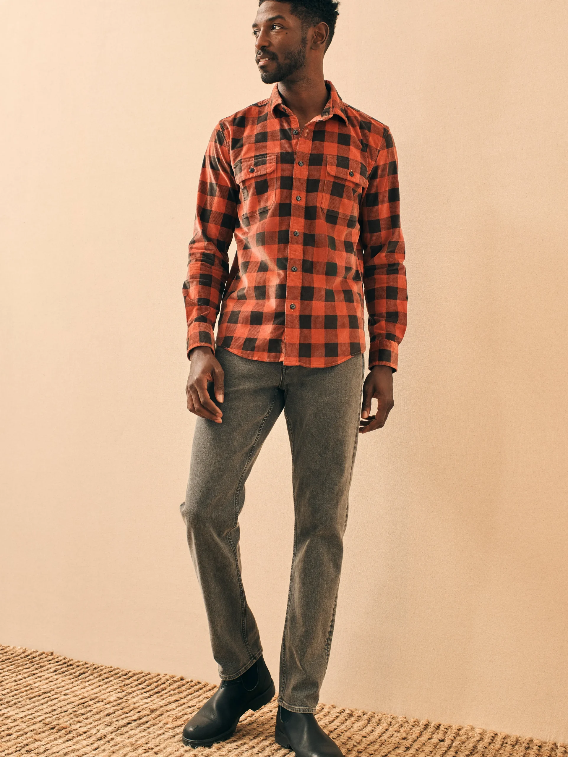 Faherty Brand Stretch Corduroy Work Shirt -^ Shirts