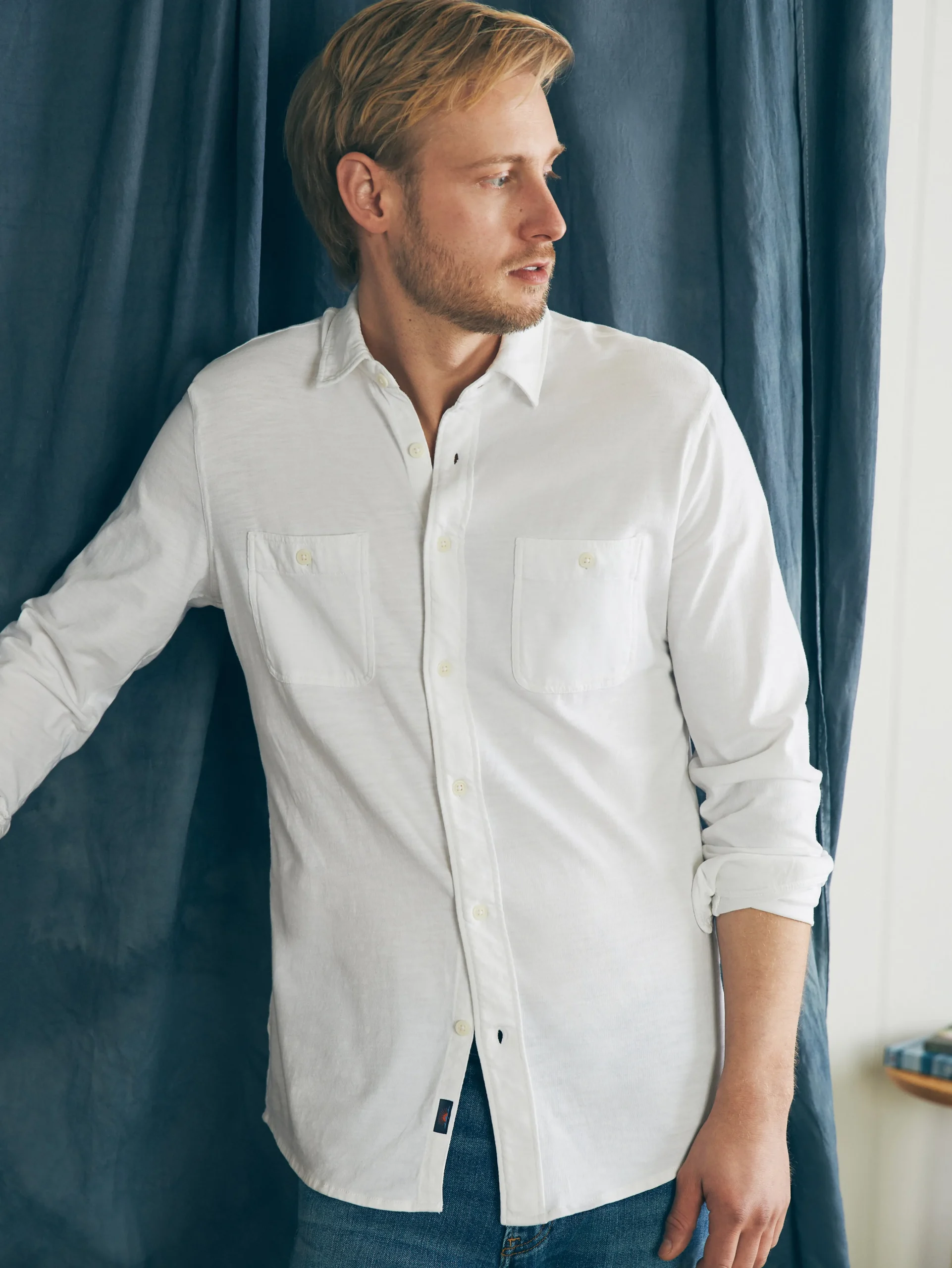 Faherty Brand Sunwashed Knit Shirt -^ Shirts