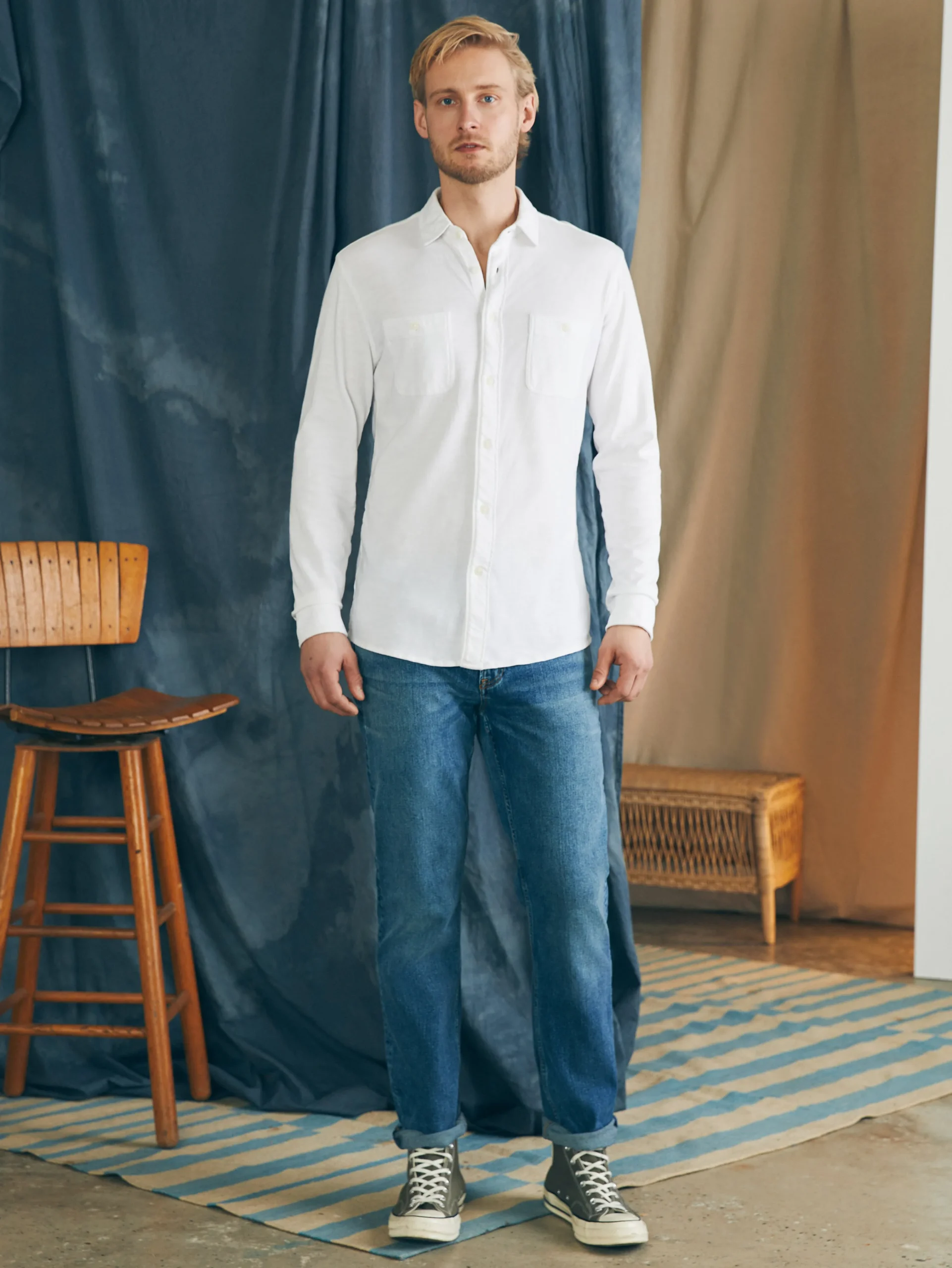 Faherty Brand Sunwashed Knit Shirt -^ Shirts