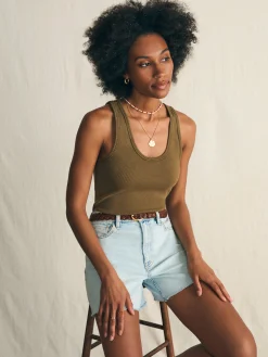 Faherty Brand Sunwashed Rib Tank -^Women T-Shirts