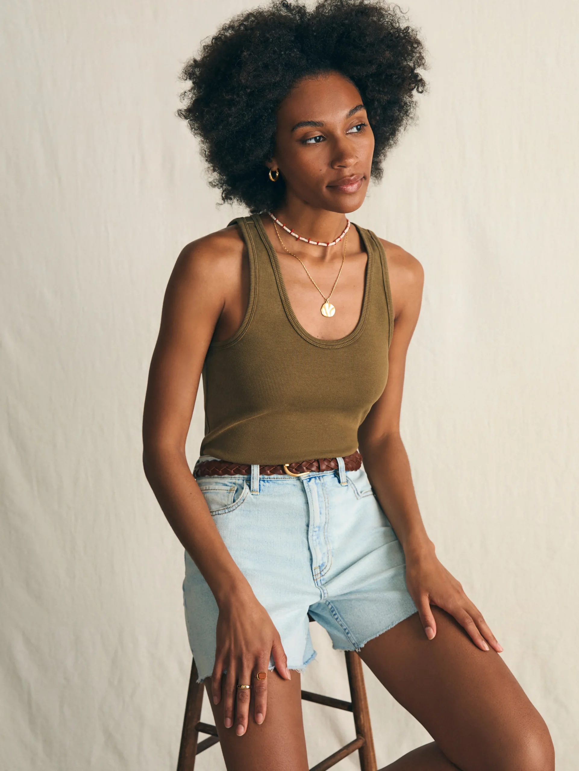 Faherty Brand Sunwashed Rib Tank -^Women T-Shirts