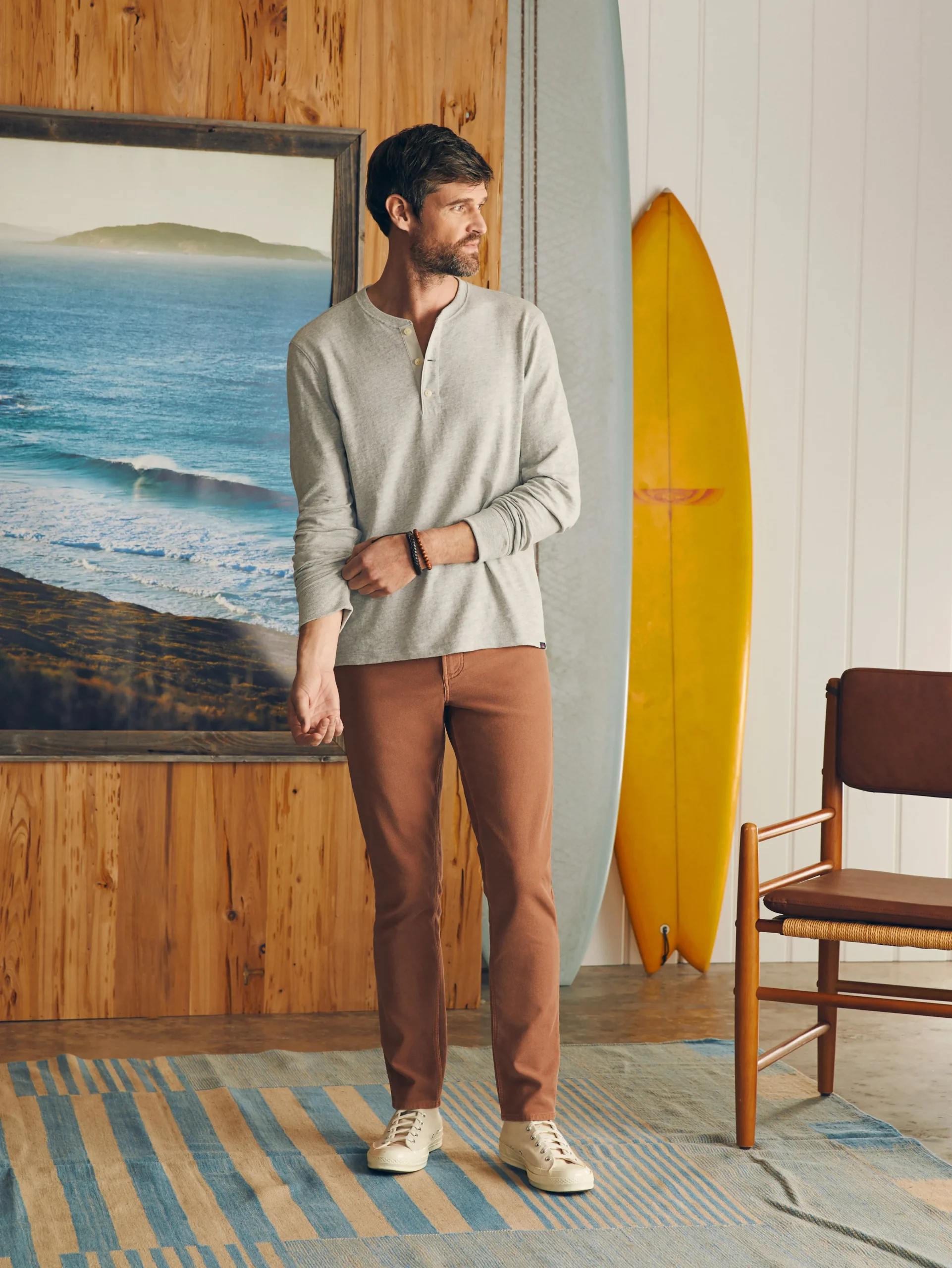 Faherty Brand Sunwashed Slub Henley -^ T-Shirts & Henleys