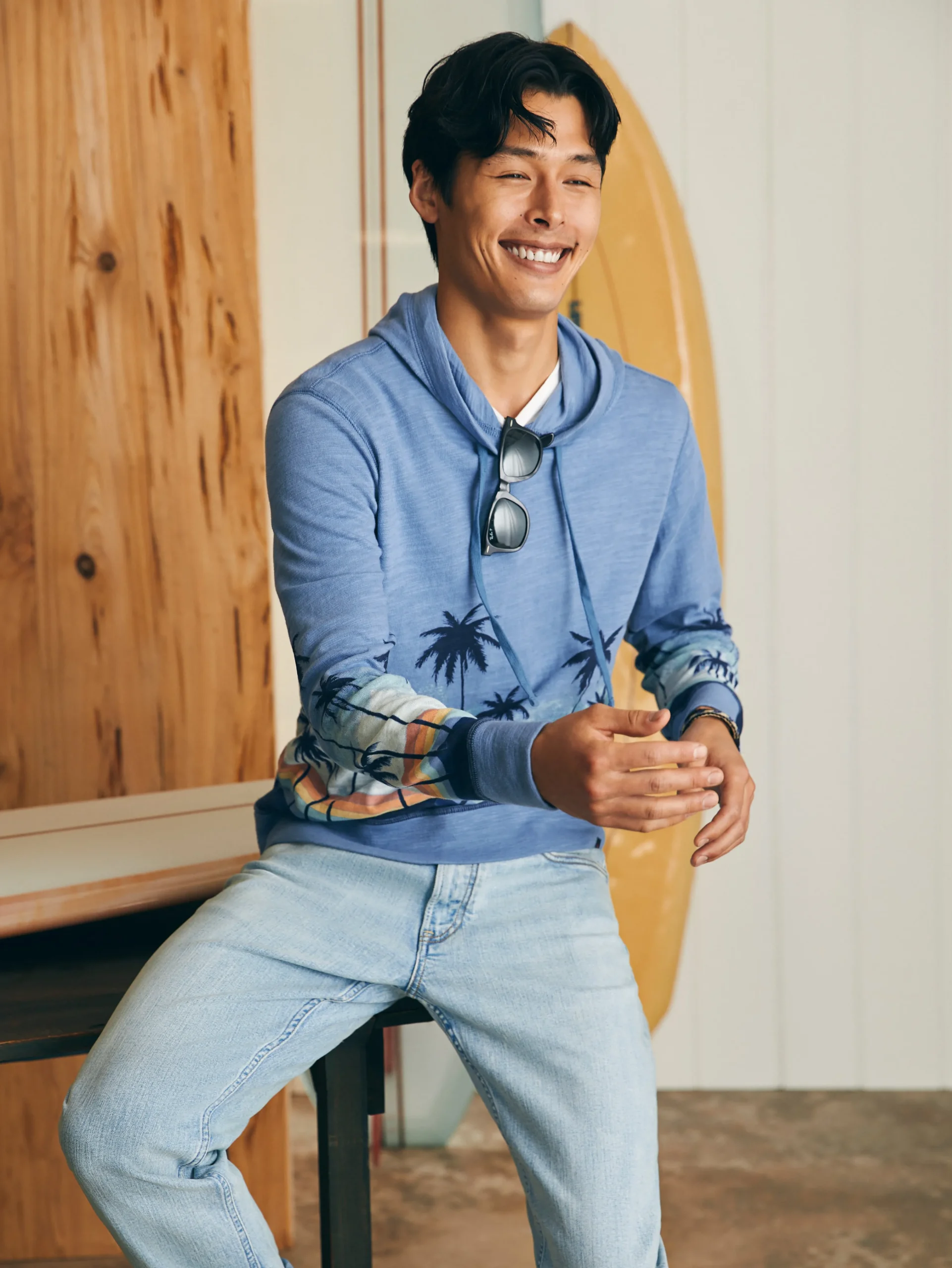 Faherty Brand Sunwashed Slub Hoodie -^ Hoodies & Sweatshirts