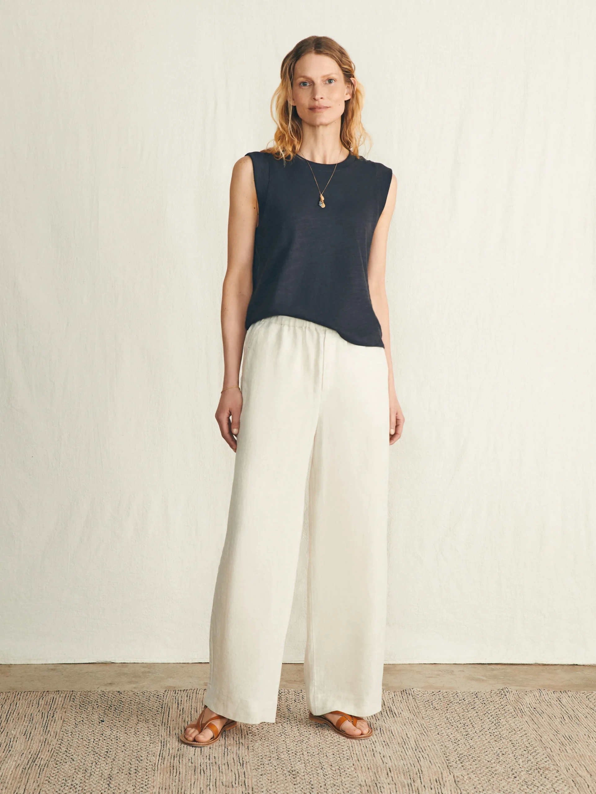 Faherty Brand Sunwashed Slub Muscle Tank -^Women T-Shirts