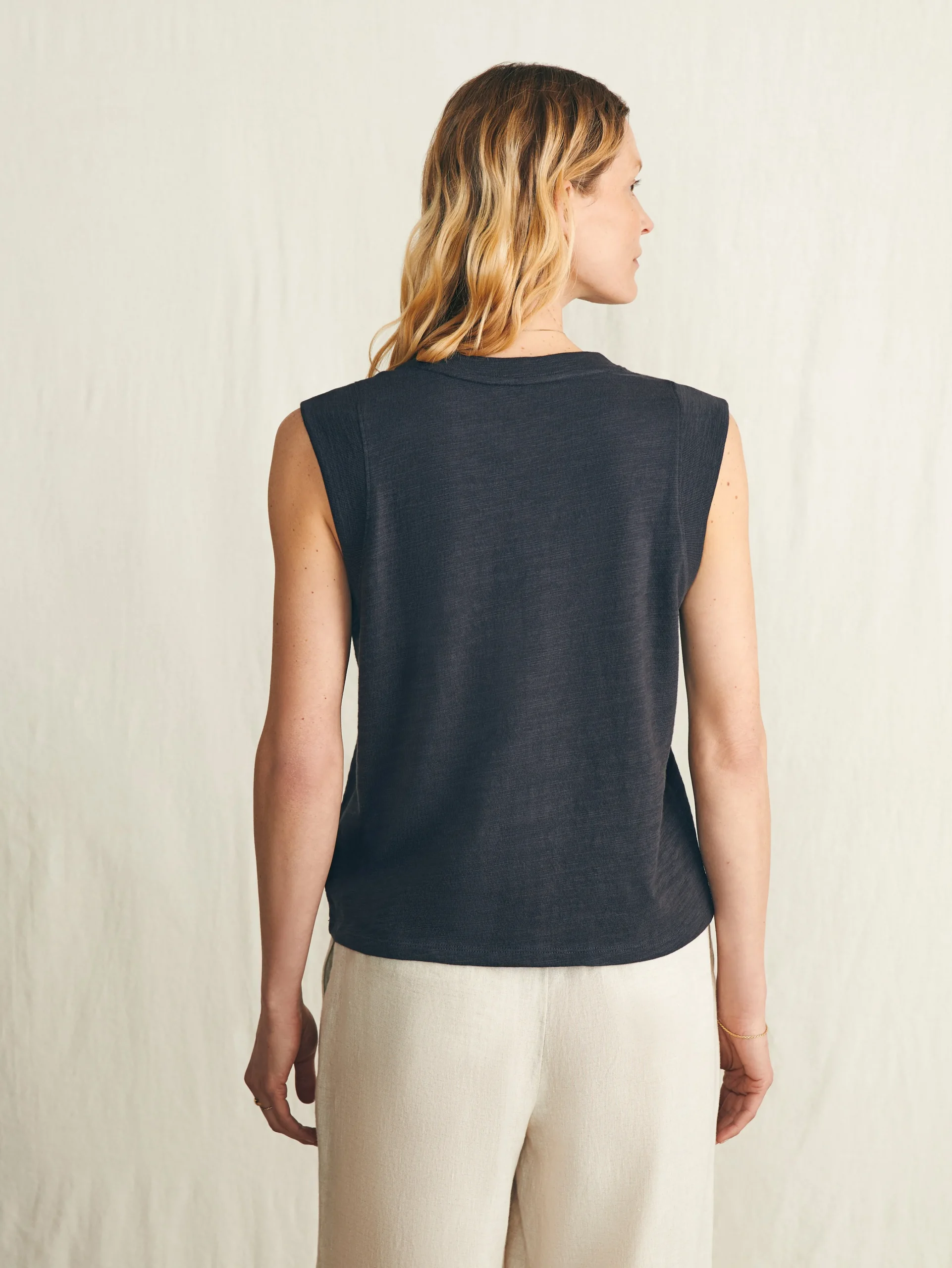 Faherty Brand Sunwashed Slub Muscle Tank -^Women T-Shirts