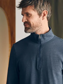 Faherty Brand Sunwashed Slub Quarter Zip (Tall) -^ Hoodies & Sweatshirts|Lounge