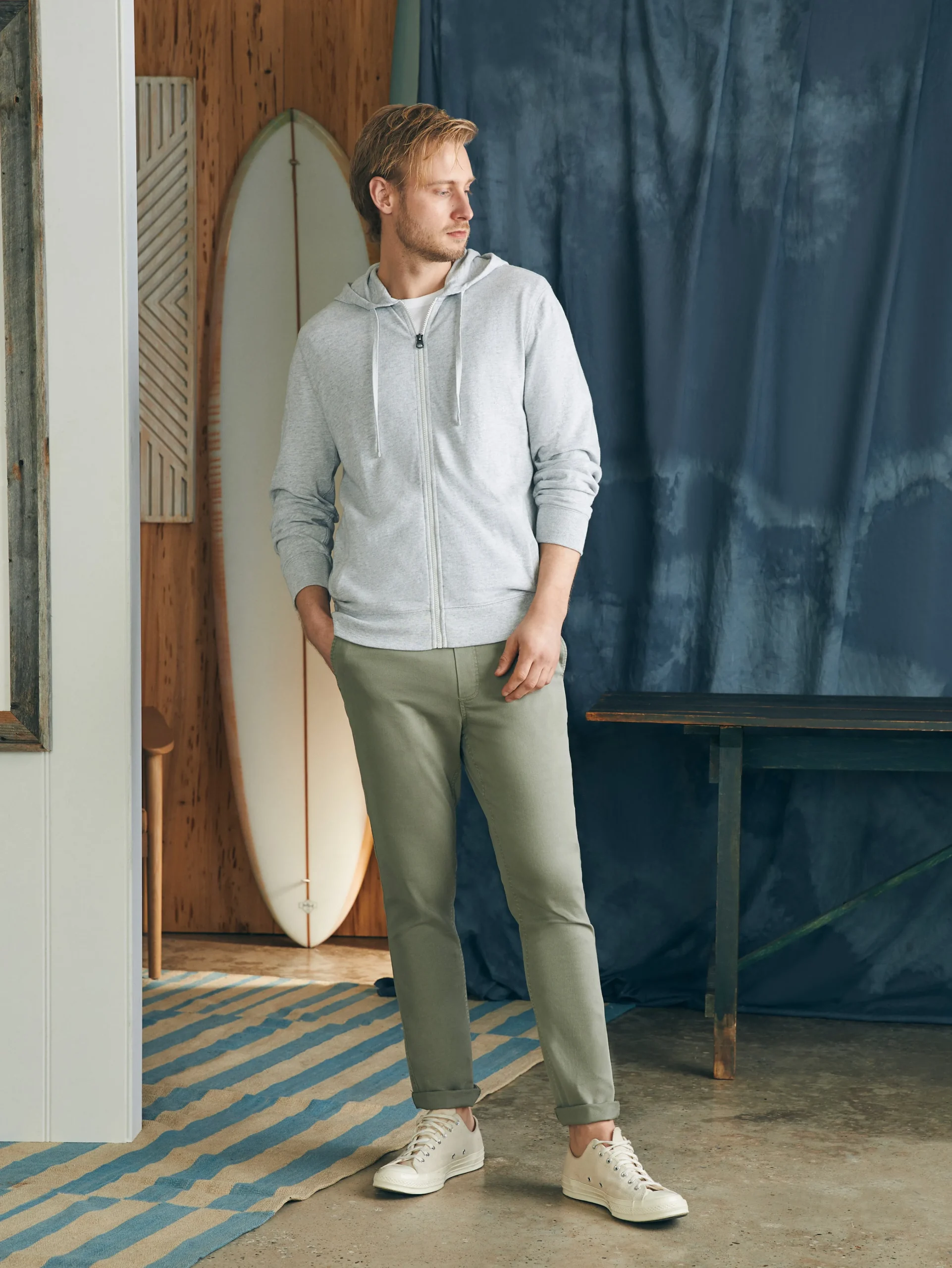 Faherty Brand Sunwashed Slub Zip Hoodie -^ Hoodies & Sweatshirts