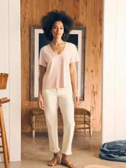 Faherty Brand Sunwashed V-Neck Tee -^Women T-Shirts