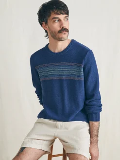 Faherty Brand Surf Stripe Crew Sweater -^ Sweaters