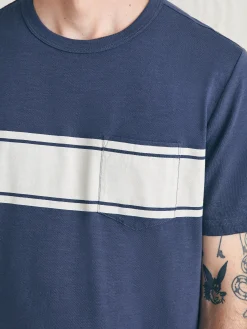 Faherty Brand Surf Stripe Sunwashed Pocket Tee -^ T-Shirts & Henleys